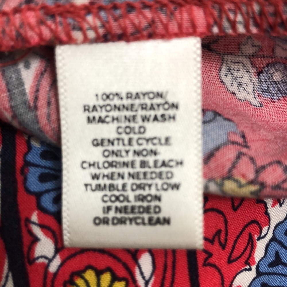 Loft Red And Blue Floral Patterned Sleeveless Dre… - image 7